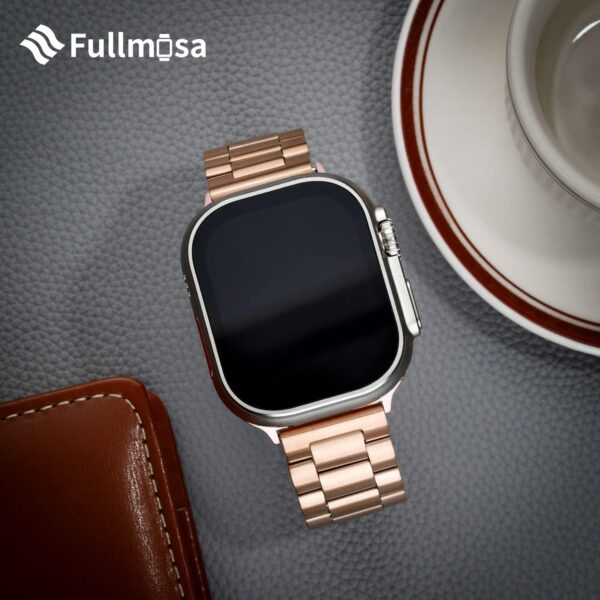 a04b812b1206916c Fullmosa Compatible Apple Watch Bands 41mm 40mm 38mm, Stainless Steel iWatch Band with Case for Apple Watch Ultra2/Ultra Series 9/8/7/6/5/4/3/2/1/SE/SE2, Rose Gold(Short)