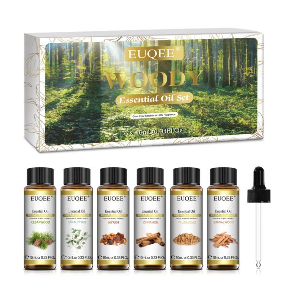 a064af6a7aaab3fb EUQEE 6 Bottles Floral Series Essential Oils Set For Diffuser Candle Making-Rose Lavender Ylang Ylang Jasmine Geranium Chamomile