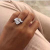 a0668d291313d21d Original Sier Square ring Asscher Cut Simulated Diamond Wedding Engagement tail Women topaz Rings finger Fine Jewelry