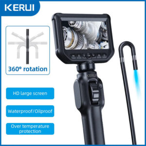 a068e8055656c760 KERUI 2MP Industrial Endoscope Camera with 4.3-inch IPS Screen 360 Degree Rotation Inspection Camera Borescope for Cars Pipe