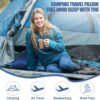 a06a816afa5c0cb4 2 Pack Camping Pillow for Sleeping Shredded Memory Foam Travel Pillow with Storage Bag, Compressible Portable Pillow for Outdoor Camp Backpacking Hiking Essential Gear (Blue, Small)