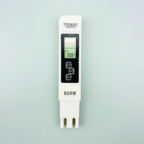 1PC White Digital Quality TDS EC Meter Range 0 to 9990 Multifunctional Water Purity Temperature TEMP PPM Tester