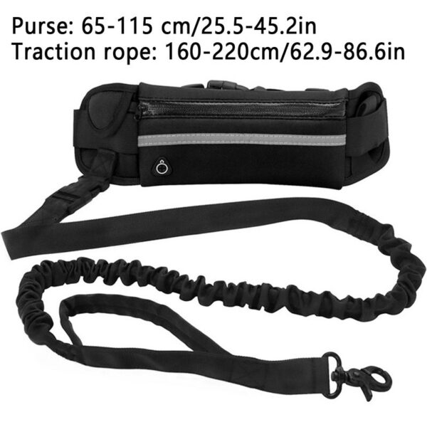 a0730e8eb98b991e Hands Free for Running Walking Reflective Leash with Waist Bag Retractable Elastic Belt Dog Traction Rope Pet Products