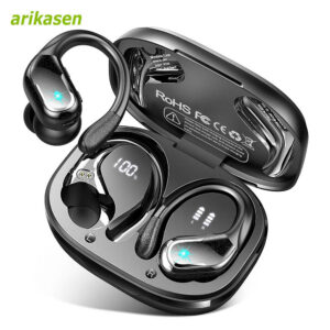 75Hrs Bluetooth 5.3 Earphones IP7 Waterproof Wireless Headphones with ENC Noise Cancelg Mic Deep Bass For Sports Workout Gym