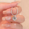 1-2ct Super Sparkling Moissanite Diamond Pendant Necklaces for Women Wedding Party Jewelry S925 Silver Cauliflower Chain Jewelry