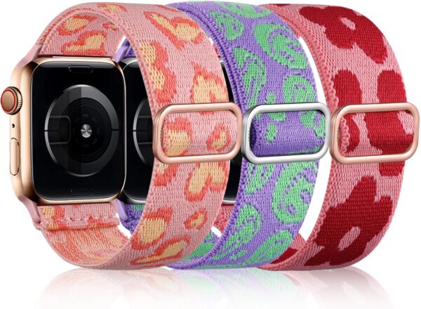 a090172d97c9292c DaQin 3 Pack Elastic Bands Compatible with Apple Watch Band 45mm 44mm 49mm 42mm 41mm 40mm 38mm Women Men, Soft Nylon Solo Loop Straps for Apple Watch SE iWatch Series 9/8/7/6/5/4/3/2/1/Ultra/Ultra 2