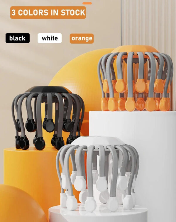 a09988d2ccb07fa5 20Massage Heads Orange Scalp Head Massager Red Light Vibrator Octopus Scratcher For Relaxation Stress Migraine