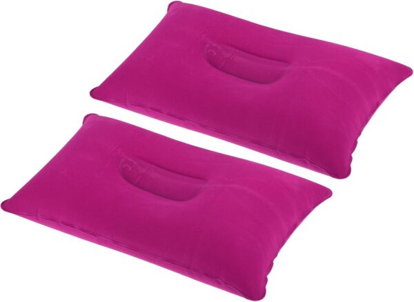a0aabf26c599f567 PATIKIL Inflatable Pillow, 2 Pack Squared Ultralight Camping Travel Pillow Desk Rest Neck Support for Hiking Backpacking Office, Pink