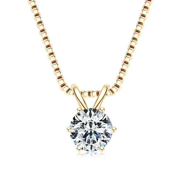 Lnngy 0.5ct-5ct Moissanite Pendant Necklace With Certificate For Women Original Real 925 Silver Chain Solitaire Drop Necklaces