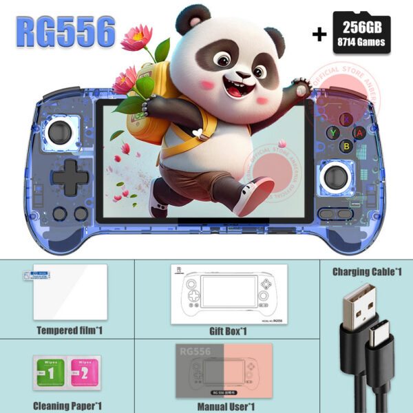 a0ba712b3c42b27b ANBERNIC RG556 Retro Handheld Console 64bit Android 13 System Unisoc T820 5.48-inch AMOLED Screen Hall Joystick Game Player