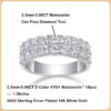 EWYA GRA Certified 1.4CT 3mm Moissanite Diamond Ring for Women S Sterling Sier Half Enternity Engagement Rings Wedding Band