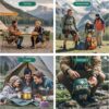 Portable Camping Stove Backpacking Stove, Lightweight Mini Gas Stove for Hiking, Travel, Adventures, and Emergencies, Portable Camp Stove with Piezo Ignition and 3000 Watts of Power