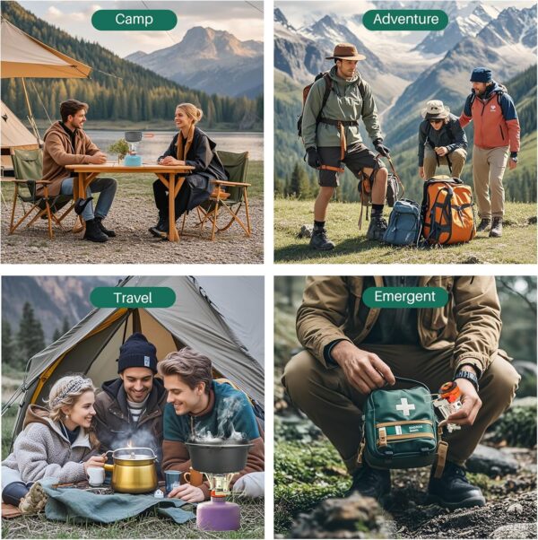 Portable Camping Stove Backpacking Stove, Lightweight Mini Gas Stove for Hiking, Travel, Adventures, and Emergencies, Portable Camp Stove with Piezo Ignition and 3000 Watts of Power