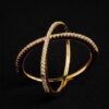 a0de1d14d7e28166 New Design X shape Cross for Women Sterling Sier Diamond Statement Infinite Ring with Micro Paved Trendy Jewelry