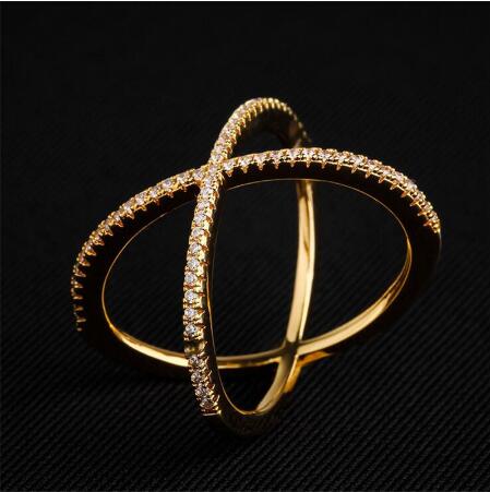 a0de1d14d7e28166 New Design X shape Cross for Women Sterling Sier Diamond Statement Infinite Ring with Micro Paved Trendy Jewelry
