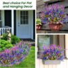 Artificial Plants Outdoor, 24PCS Lavender Artificial Flowers, UV Resistant Fake Flowers, Faux Flowers for Outdoor Planters for Home Garden Outside Porch Decor
