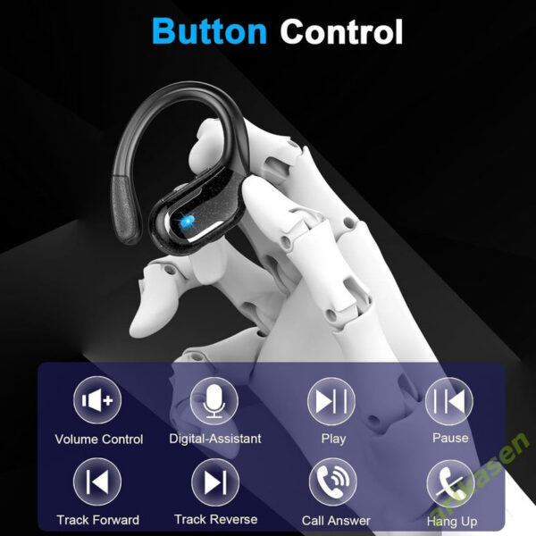75Hrs Bluetooth 5.3 Earphones IP7 Waterproof Wireless Headphones with ENC Noise Cancelg Mic Deep Bass For Sports Workout Gym