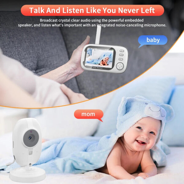 a0f9a94300109bf6 Cdycam New 3.5 inch Wireless Video Baby Monitor Night Vision Temperature Monitoring 2 Way Audio Talk Baby Nanny Security Camera