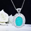 a0ff67c1ce184553 Brazil Tourmaline Vintage Lake Blue Paraiba Egg-shaped Large Lab Diamond Sweater Necklace Chokers Gifts