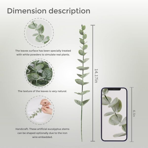 a0ffb2f328bc22c4 85pcs Eucalyptus Stems Artificial Eucalyptus Leaves Stems Real Grey Green Touch Leaf Branches for Home Office Flowers Bouquet Centerpiece Wedding Decoration