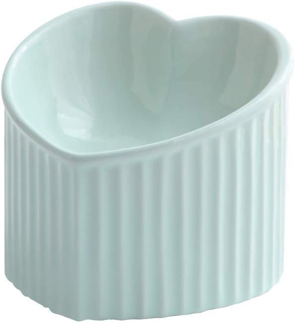 a10f365ab5c3870c Cat Food Water Bowl Set - Raised Ceramic Cat Feeding Bowls with Non Slip Mat - Elevated Cat Dish Anti Vomiting - Whisker Friendly Wide Cat Bowl - Microwave and Dishwasher Safe - White & Pink (2pcs)