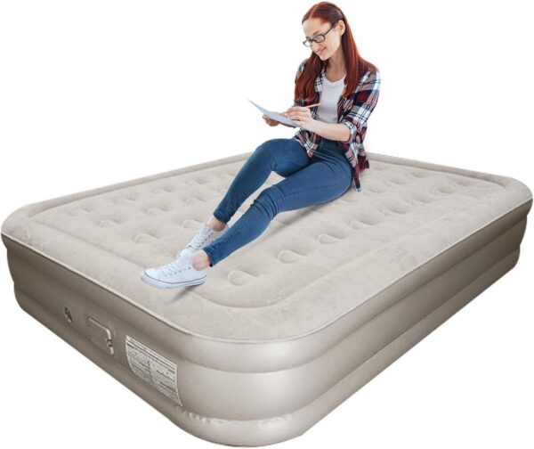 a12c591f8fefc0b5 Inflatable Mattress Twin Size,Quick Inflation Deflation Camp Mattress Pad - Comfort Inflatable Bed, High Blow up Airbed for Home, Camping, Picnic