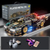 Black V12 RC Tech Racer 1:14DIY Roadster building block assembly Block car toy birthday gift