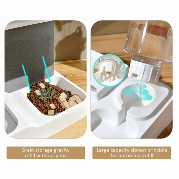 Large Capacity Automatic Cat Dispenser Drinking Water Bowl Pet Supplies Wet and Dry Separation Dog Food Container