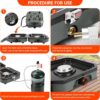 a170242af898ba9d 2025 Upgraded 2-Burner Folding Propane Camp Stove - 16K BTU Portable Camping Stove w/Piezo Ignition, Griddle & Carry Bag for Tailgating, Barbecue (Blue)