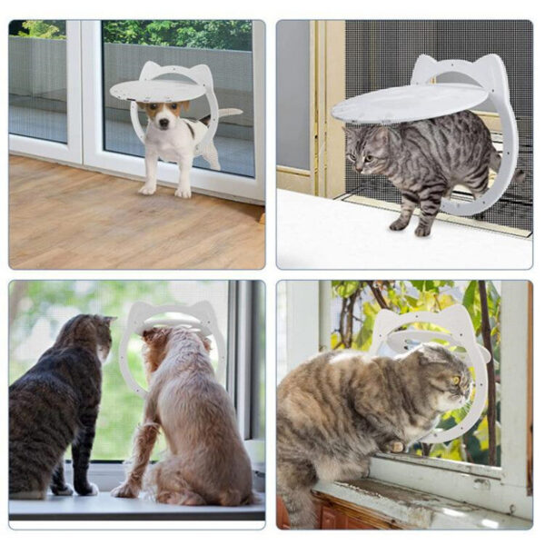 a18a077f1ade5905 Dog Flap Pet Cat Inside Lockable Safe Screen Outdoor Magnetic Self-Closing Function Sturdy Door for Dogs Cats
