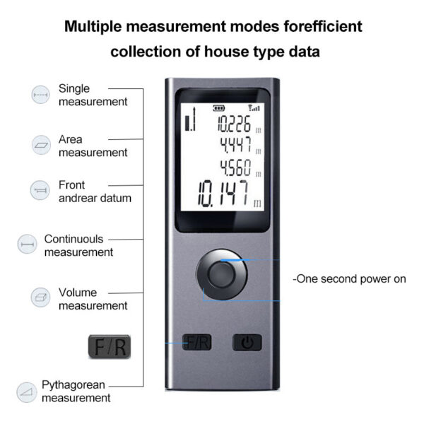 Pracmanu Smart Intelligent 30m Digital Laser Rangefinder Usb Charging Rechargeable Handheld Distance Meters