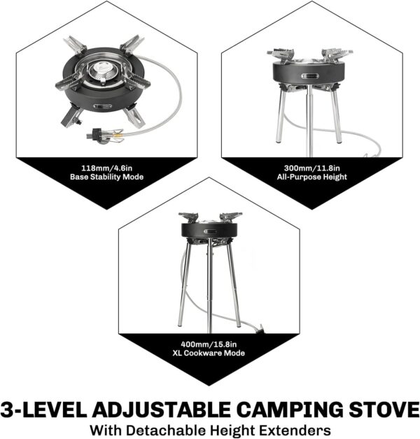 a1a736327f5f9c68 Fire Maple Saturn X 4400W-11000W High-Power Camping Gas Stove Double-preheater Foldable Split Gas Burner with Adjustable Legs Portable Cooking Gas Stove with Carry Case