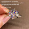 Classic 6 Prongs 5 Carat Round Moissanite Ring Sterling Sier Plated 14K Gold High Clarity D Color Diamond Rings Woman Jewelry