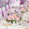 Artificial Peonies Silk Flowers, Faux Peony Bouquet 4 Bundles Florals Arrangements Decor for Farmhouse Home Boho Wedding Table Centerpiece, Fake Plastic Flowers Bulk for Vase Decoration (Pink Purple)