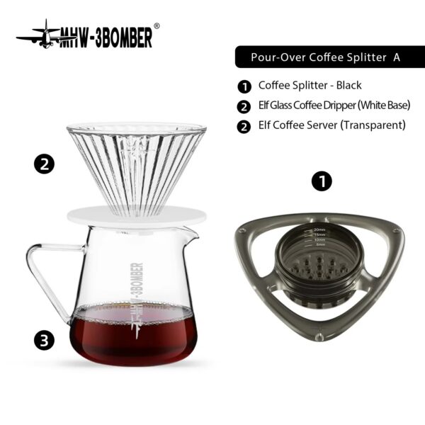 a1b89617be717924 MHW-3BOMBER Rain Pour-Over Coffee Splitter Control Flow Rate Coffee Dripper Tritan Material Enhance Brewing For Barista