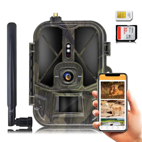 4G Tracking 4K APP Control Cloud Service 8000Mah Li-Battery Hunting Camera Cam NightVision 120° Detection Wildlife came