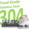 a1c6de910e919a9d Stainless Steel Cat Food Bowl, 15-Angle, Ergonomic Design Reduces Vomiting