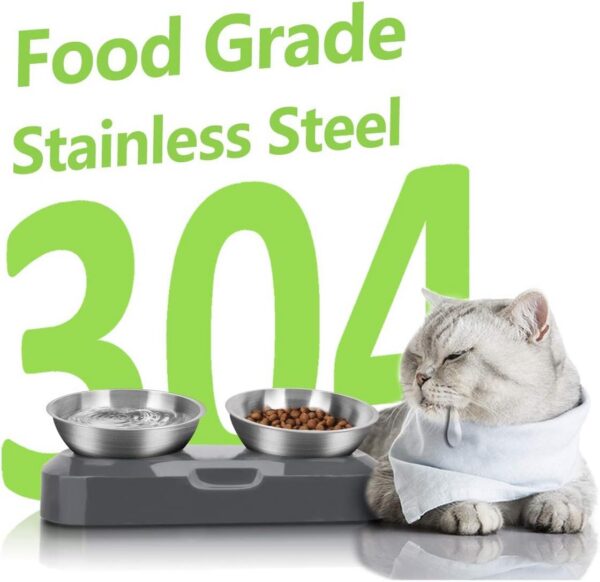 a1c6de910e919a9d Stainless Steel Cat Food Bowl, 15-Angle, Ergonomic Design Reduces Vomiting