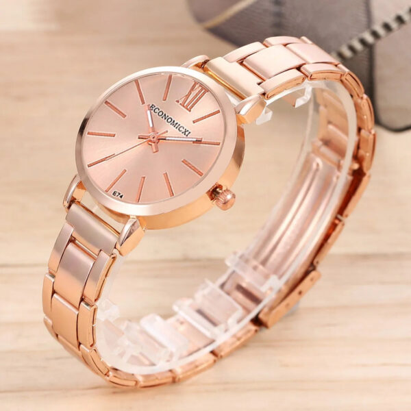 a1cca1fbd07c1cb9 6 PCS New Love Rhinestone Jewelry Ladies Ring Necklace Earrings Bracelet Set Simple Digital Steel Strap Quartz Watch