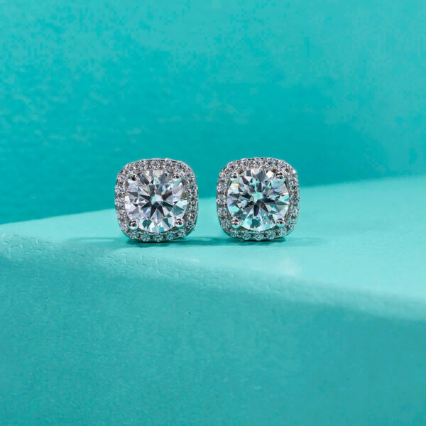 AnuJewel 5mm 1cttw D Color Moissanite Diamond 925 Sterling Silver Stud Earrings For Woman Fine Jewelry Wholesale
