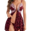 a1d1e8b72c8d71c4 Avidlove Women Lace Lingerie Front Closure Babydoll V Neck Nightwear Sexy Chemise Nightie