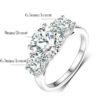a1dd99fc11515229 3-Stone 4carat Moissanite Diamond Ring for Women Sterling Sier Plated Gold Engagement Rings Wedding Band with Certificate