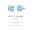 MODIAN Sparkling 925 Sterling Silver Delicate Rose Cut Simulated Aquamarine Trendy Stud Earrings For Women Wedding Jewelry