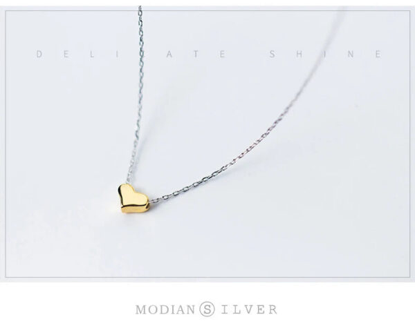a1de1a6ce6aac203 Modian Gold Color Heart Simple Tiny Fashion Chain Pendant Necklaces Classic Girls 925 Sterling Silver Jewelry For Women Gift