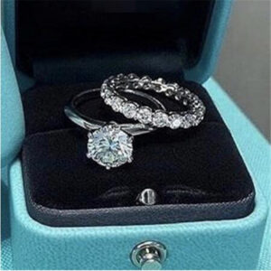 Brand Promise Ring Set Real 100% Sterling Sier Diamond Engagement Wedding Band Rings for Women finger jewelry