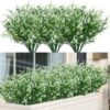 8 Bundles Outdoor Artificial Lavender Fake Flowers UV Resistant Shrubs, Faux Plastic Greenery for Indoor Outside Hanging Plants Garden Porch Window Box Wedding Farmhouse Decor (Orange Red)