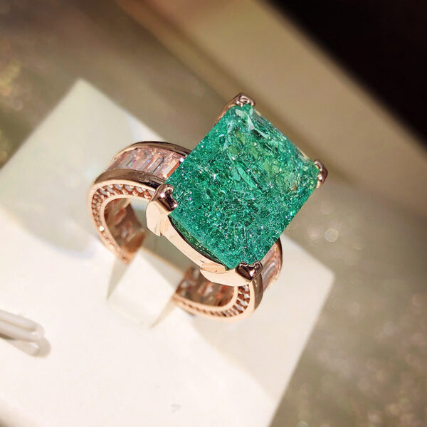 NEW Fashion Gold S Sier Emerald Paraiba Couples Ring For Women Full Diamond Zircon Engagement Gift Jewelry