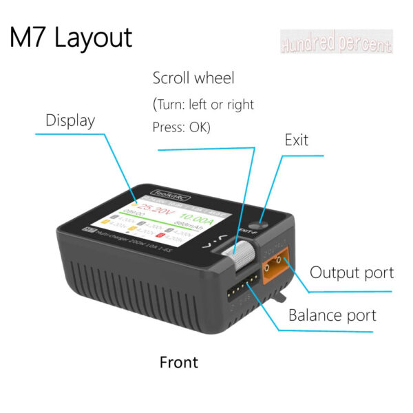 a204f913a51b316f ToolkitRC M7 200W 10A DC Balance Charger Discharger for 1-6S Lipo Battery With Voltage Servo Checker ESC Tester Receiver LCD IPS