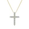 EWYA Real Moissanite Jesus Cross Pendant Necklace for Women Sterling Sier 2.5 3 4mm Diamond Chains Necklaces Fine Jewelry