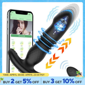 a26590ee3eeb05c0 Anal Vibrator for Men Woman Gay Wireless Remote Control Telescopic Rotate Vibrators Dildo Prostate Massager Butt Plug Sex Toys